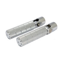 Bomber, foot peg set. Knurled. Chrome