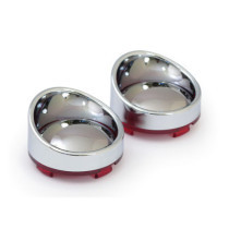 Turn signal lens set, with visor. Mirror red lens