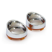 Turn signal lens set, with visor. Mirror amber lens