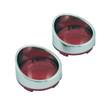 Turn signal lens set, with visor. Red lens