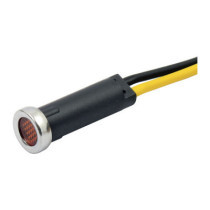 Custom 5/16" LED indicator light. Amber lens