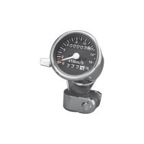  Mini Speedometers with Resettable Odometers Scale: 180 km/h  Scale Color: black  Ratio 2:1 Chrome 