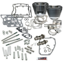 106" BIG BORE HOT SET UP KIT WITHOUT CYLINDER HEADS WRINKLE BLACK