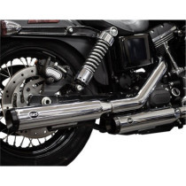 MUFFLER SLIP-ON STRAGGERED GRAND NATIONAL CHROME W/BLACK END CAPS