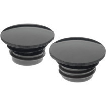  Domed Low Profile Stainless Steel Gas Cap Set Black 