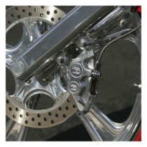 PM, 4-p 137x4B caliper. Bolt-on, 11.5" left front. Polished