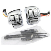  Chrome Handlebar Switch Housing Kit with Switches With Chrome Switches 