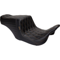 Tailwhip Seat - Front Double Diamond w/ Chestnut Thread - Black