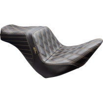 Tailwhip Seat - Front Double Diamond w/ Chestnut Thread - Black