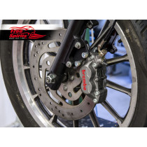 Kit étrier avant 4 pistons Brembo - TITANE - Sportster 00-13, Dyna 00-05 et Softail 00-14