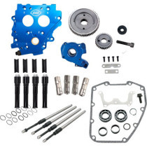 Cam Chest Kit w/o Cams Gear drive Oil cooled Blk PR TC 99-06