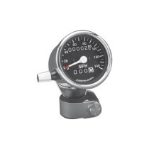  Mini Speedometers with Resettable Odometers Scale: 140 mph  Scale Color: black  Ratio 2:1 Chrome 