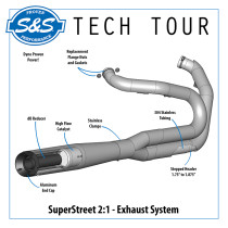 Echappement 2 en 1 S&S SuperStreet 50 states - Softail FLDE, FLSL, FXBB, FXFB, FLXR et FXLRST à partir de 2018 - Noir