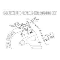 Kit étrier arrière 4 pistons Brembo - Softail à partir de 2018 - Titane