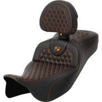 RoadSofa™ Seat - Honeycomb - Orange Stitch - with Backrest