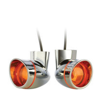  Bullet Visor Turn Signal Chrome Amber 