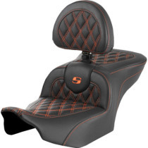 RoadSofa™ Seat - with Backrest - Lattice Stitch - Orange Stitch