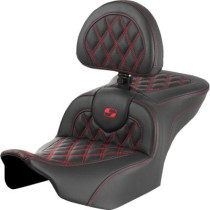 RoadSofa™ Seat - with Backrest - Lattice Stitch - Red Stitch