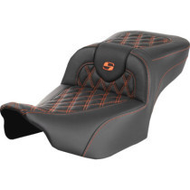 RoadSofa™ Seat - without Backrest - Lattice Stitch - Orange Stitch - Extended