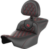 RoadSofa™ Seat - with Backrest - Lattice Stitch - Red Stitch - Extended