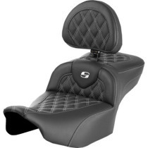 RoadSofa™ Seat - with Backrest - Lattice Stitch - White Stitch - Extended