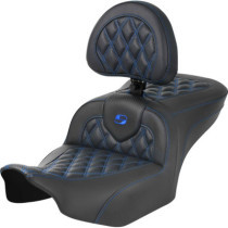 RoadSofa™ Seat - with Backrest - Carbon Fiber - Blue Stitch