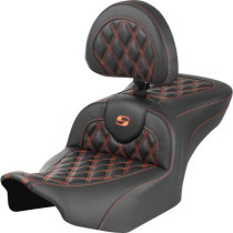 RoadSofa™ Seat - with Backrest - Carbon Fiber - Orange Stitch