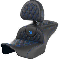 RoadSofa™ Seat - with Backrest - Lattice Stitch - Blue Stitch