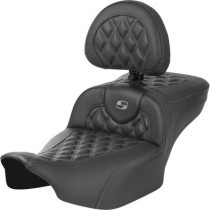 RoadSofa™ Seat - with Backrest - Carbon Fiber - Gray Stitch - Extended