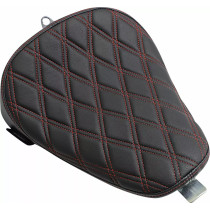 Selle style Bobber Double Diamond - Sportster à partir de 2010 - Noir avec surpiqures rouge