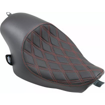 Selle 3/4 Double Diamond - Sportster à partir de 2004 - Noir avec surpiqures rouge