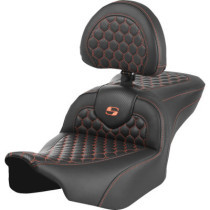 RoadSofa™ Seat - with Backrest - Honeycomb - Orange Stitch