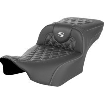 RoadSofa™ Seat - without Backrest - Carbon Fiber - White Stitch - Extended