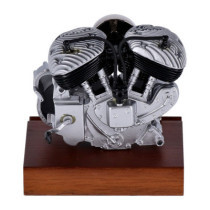 Mini moteur Indian Chief 1200 de chez V-Twin - Socle bois et moteur en etain