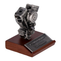 Mini moteur 1340 EVO de chez V-Twin - Socle bois et moteur en etain