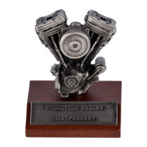 Mini moteur 1340 EVO de chez V-Twin - Socle bois et moteur en etain