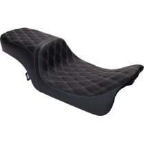 Seat Predator 2-Up Vinyl Dbl Diamond Slvr Stitch FLH 2008-23