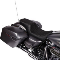 Seat Predator 2up w/backrest option Blk DD vinyl FLH 08-23