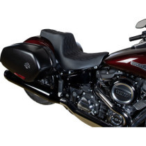 Predator III Seat - Double Diamond - Black w/ Black Stitching - Softail 18+