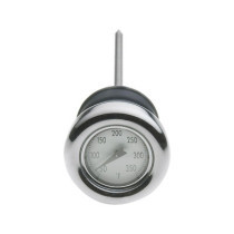  Temperature Gauge Dipstick, Chrome with Black Fahrenheit Gauge 