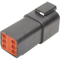 RECEPTACLE DEUTSCH DT-SERIES 6-PIN BLACK