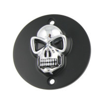  Skull Point Cover 2-hole, vertical Black Chrome 