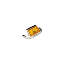  Front Fender Tip Marker Light Chrome Amber LED 